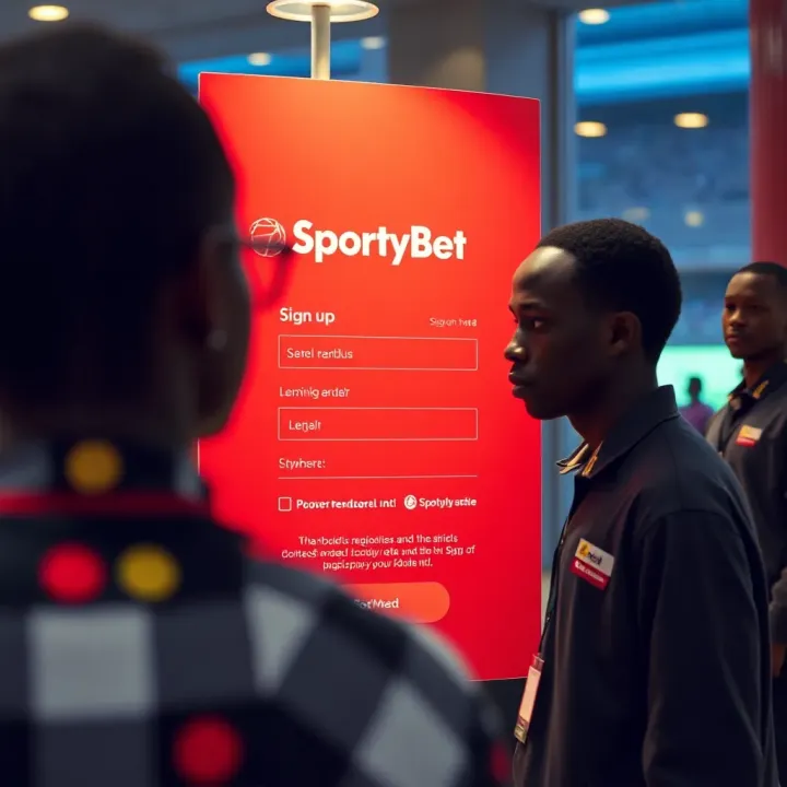 Mobile device displaying SportyBet platform interface with betting options in Nigeria