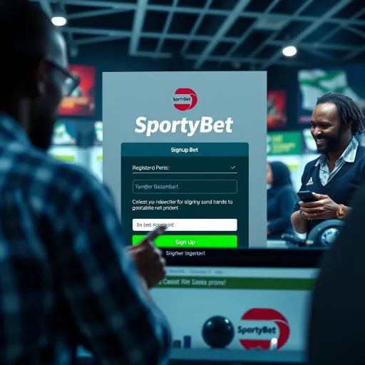 User interface showcasing the download screen of SportyBet app on a mobile device
