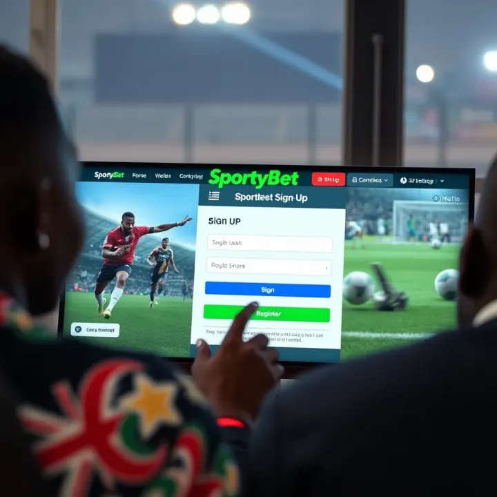Illustration of email communication and support icons for SportyBet users in Nigeria