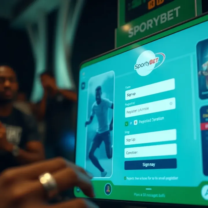 Accessing SportyBet Shop Login on Mobile Devices Mobile device displaying SportyBet Shop login screen with clear registration and betting options