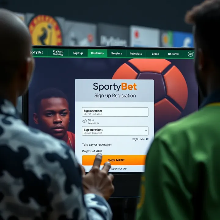 User navigating SportyBet online platform on a mobile device in Nigeria