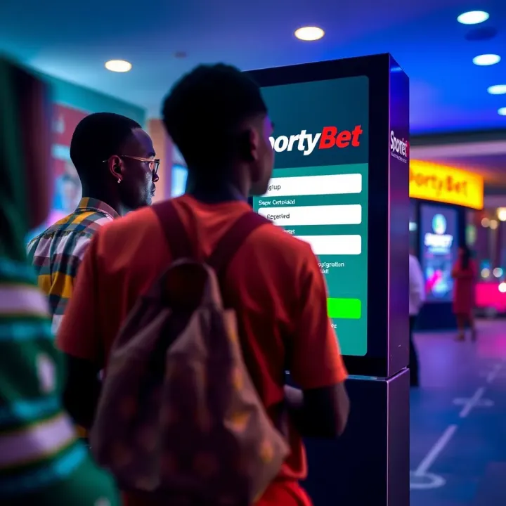 Smartphone displaying SportyBet app installation screen in the UK