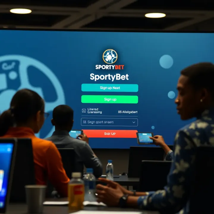 SportyBet Website Login Page Display Web browser open on SportyBet login page showing fields for entering credentials