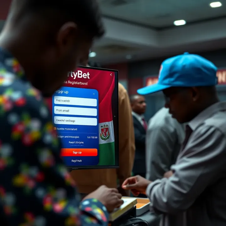 Smartphone showcasing features of the SportyBet app including betting options and user dashboard