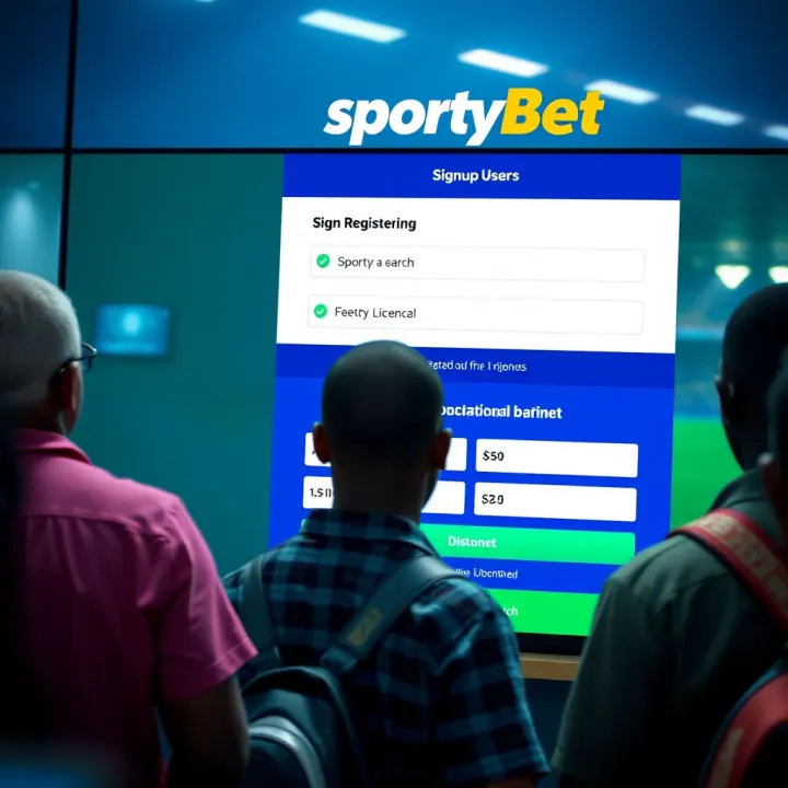 Screen showing SportyBet registration form on a mobile device