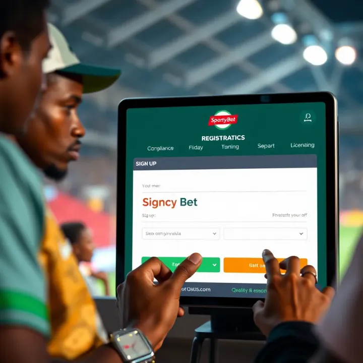 Guided Registration Screen on SportyBet Mobile App User interacting with SportyBet app registration screen with input fields visible