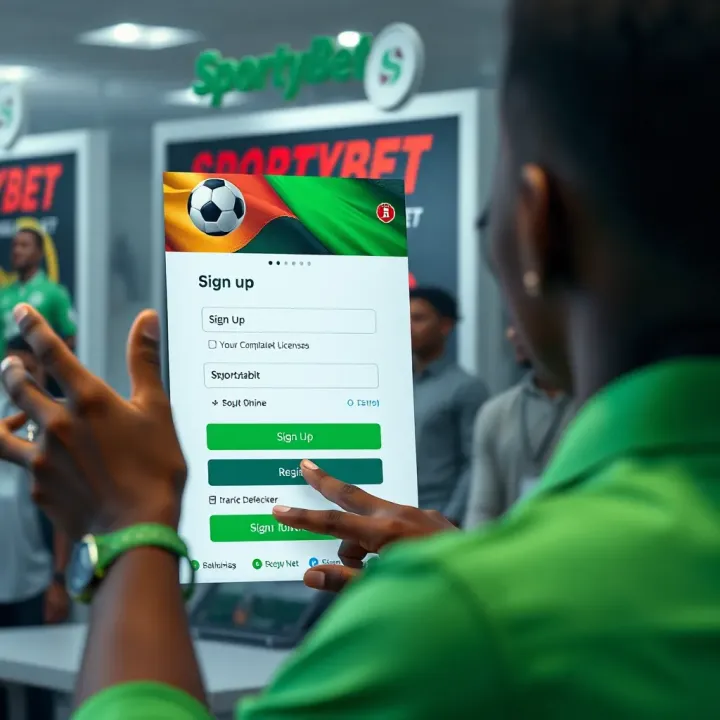 Old version of SportyBet app displayed on a smartphone in Nigeria