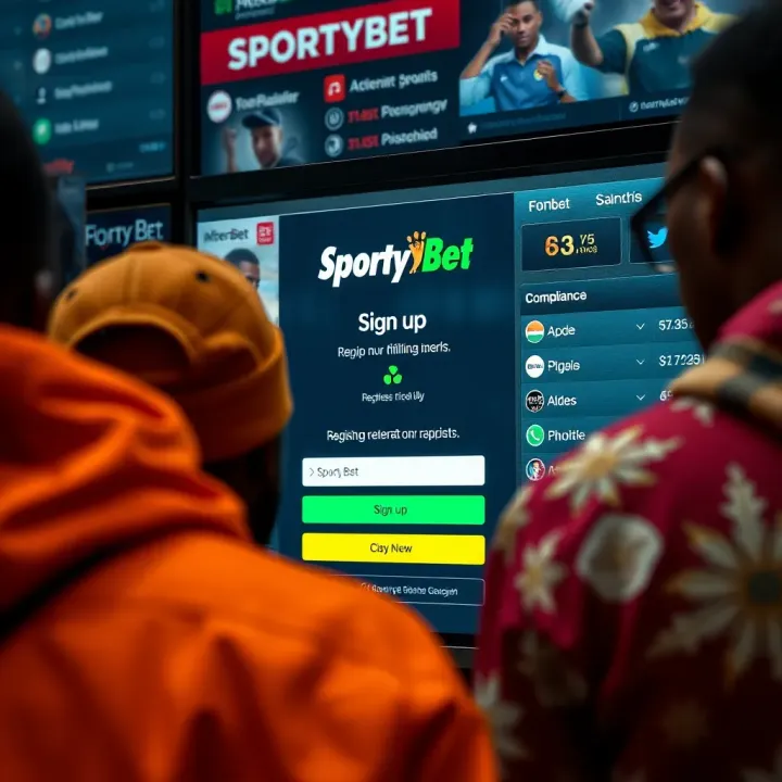 Secure Betting Transactions and Support Access on SportyBet Nigeria Illustration of secure online betting transaction with SportyBet featuring deposit and withdrawal icons