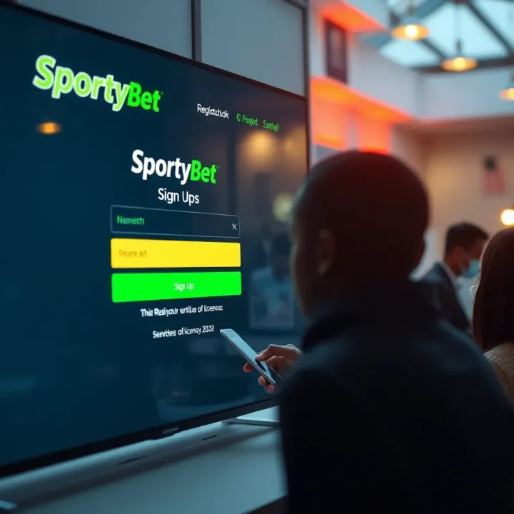 Mobile phone showing SportyBet app interface with sports betting options