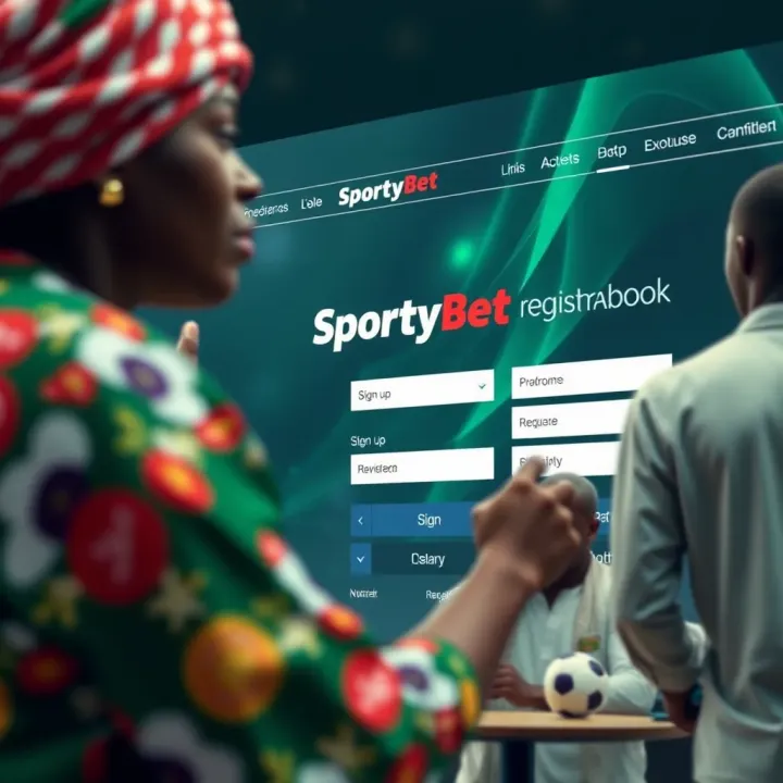 Smartphone displaying SportyBet app with bank transfer options for Nigerian users
