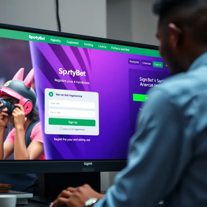 Exterior of a lively Nigerian sports betting shop with SportyBet branding