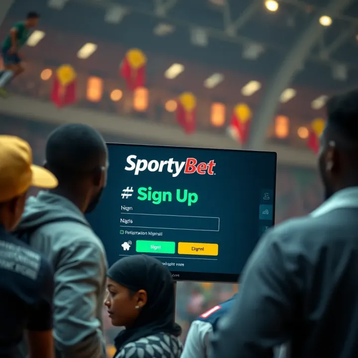 Mobile phone displaying SportyBet app interface with betting options