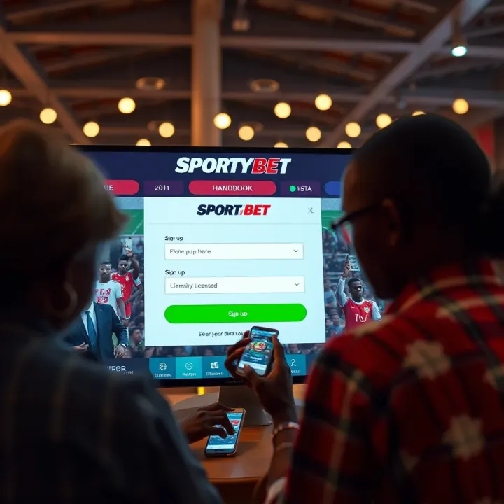 Smartphone displaying SportyBet mobile app interface with sports betting options