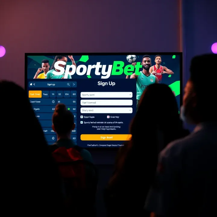 Mobile device displaying SportyBet login screen with secure login interface