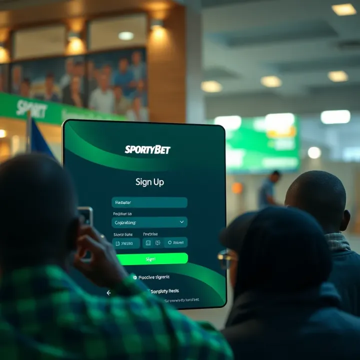 User navigating registration and password recovery options on SportyBet Nigeria Lite app