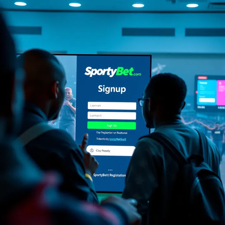 Login screen of SportyBet Nigeria displayed on a laptop with secure access indicators