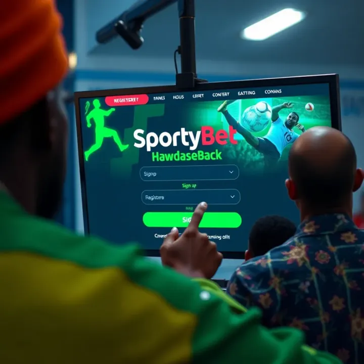 Screen displaying SportyBet platform with highlighted booking code entry section