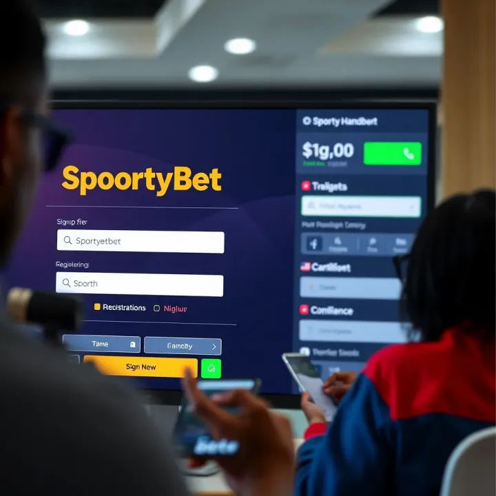 User filling registration form on SportyBet app showing key fields for account creation