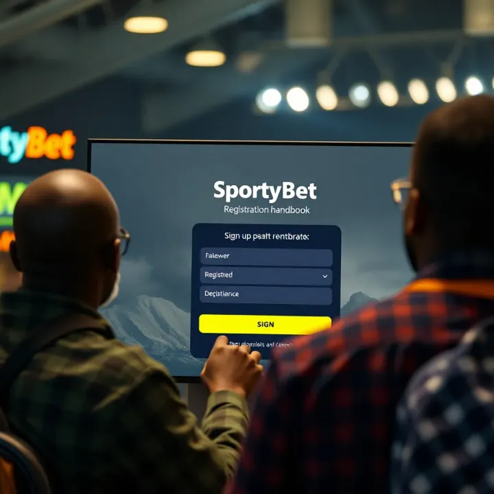 Exterior view of a modern SportyBet shop in Nigeria with branding and signage