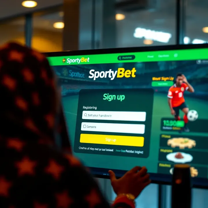 Mobile phone displaying SportyBet app interface with highlighted deposit options in Nigerian currency