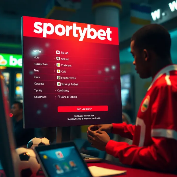 Mobile phone displaying USSD code for SportyBet deposit on Nigerian network